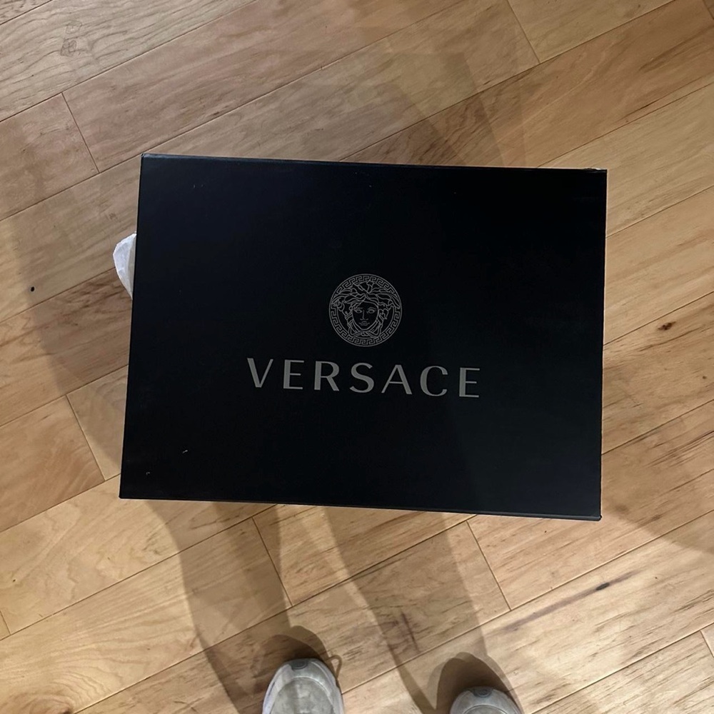 Versace Pink and Black Hooded Puffer Jacket - Picture 2 of 3